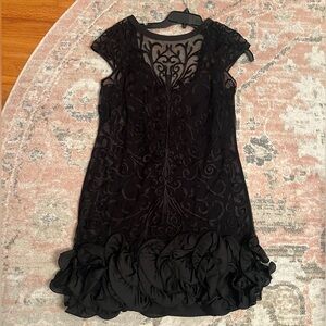Jessica Simpson Black Mesh Midi Dress